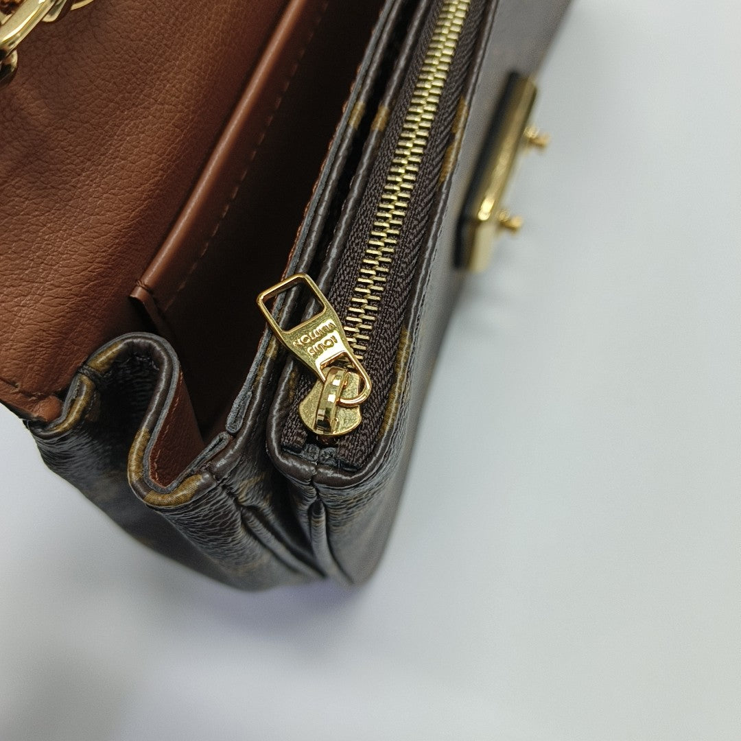 MARCEAU Monogram Coated Canvas Brown