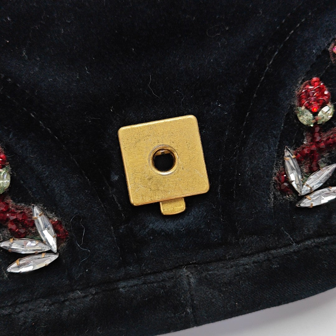 GG Marmont Small Quilted Velvet Black