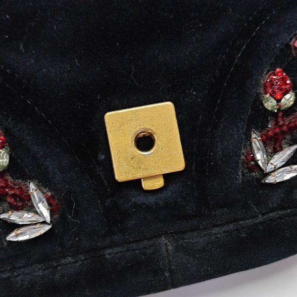 GG Marmont Small Quilted Velvet Black