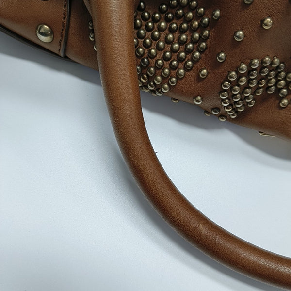 Calfskin Top Handle Bag Brown