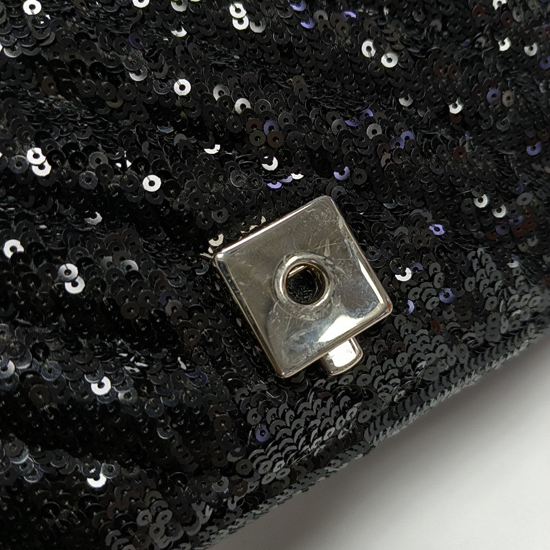 GG Marmont Small Quilted Sequins Black