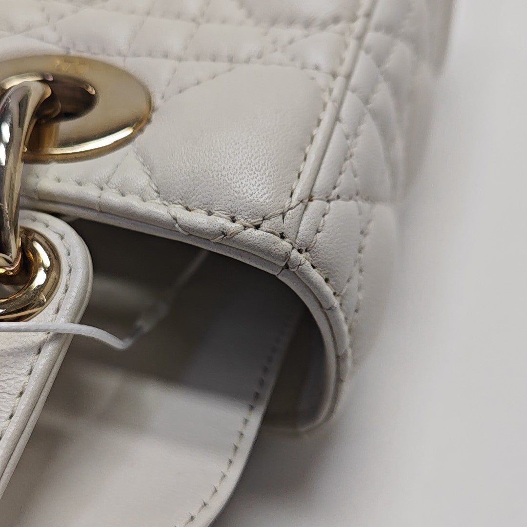 Lady Dior Small Cannage Lambskin White