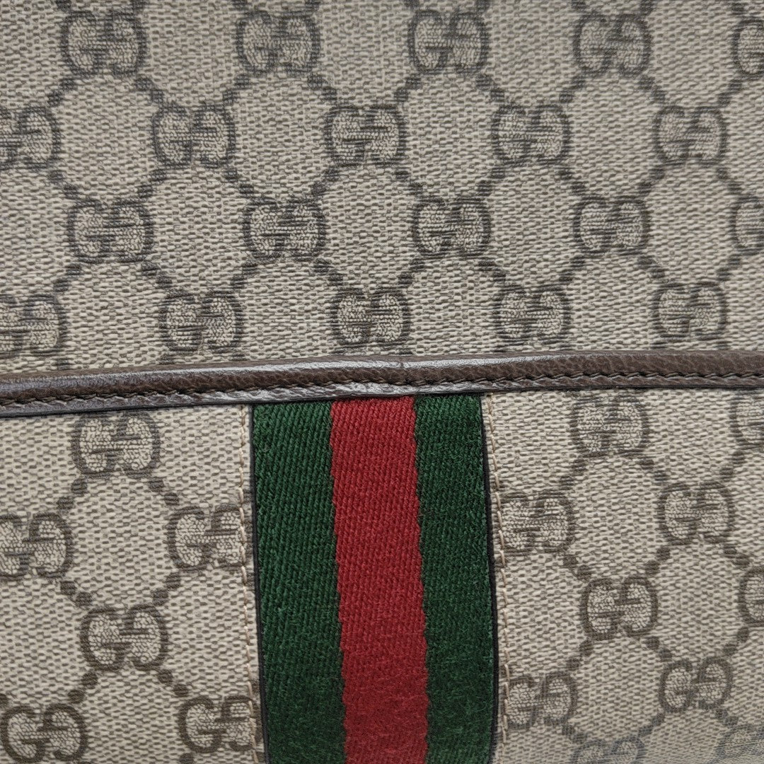 Ophidia Small Monogram Coated Canvas Beige