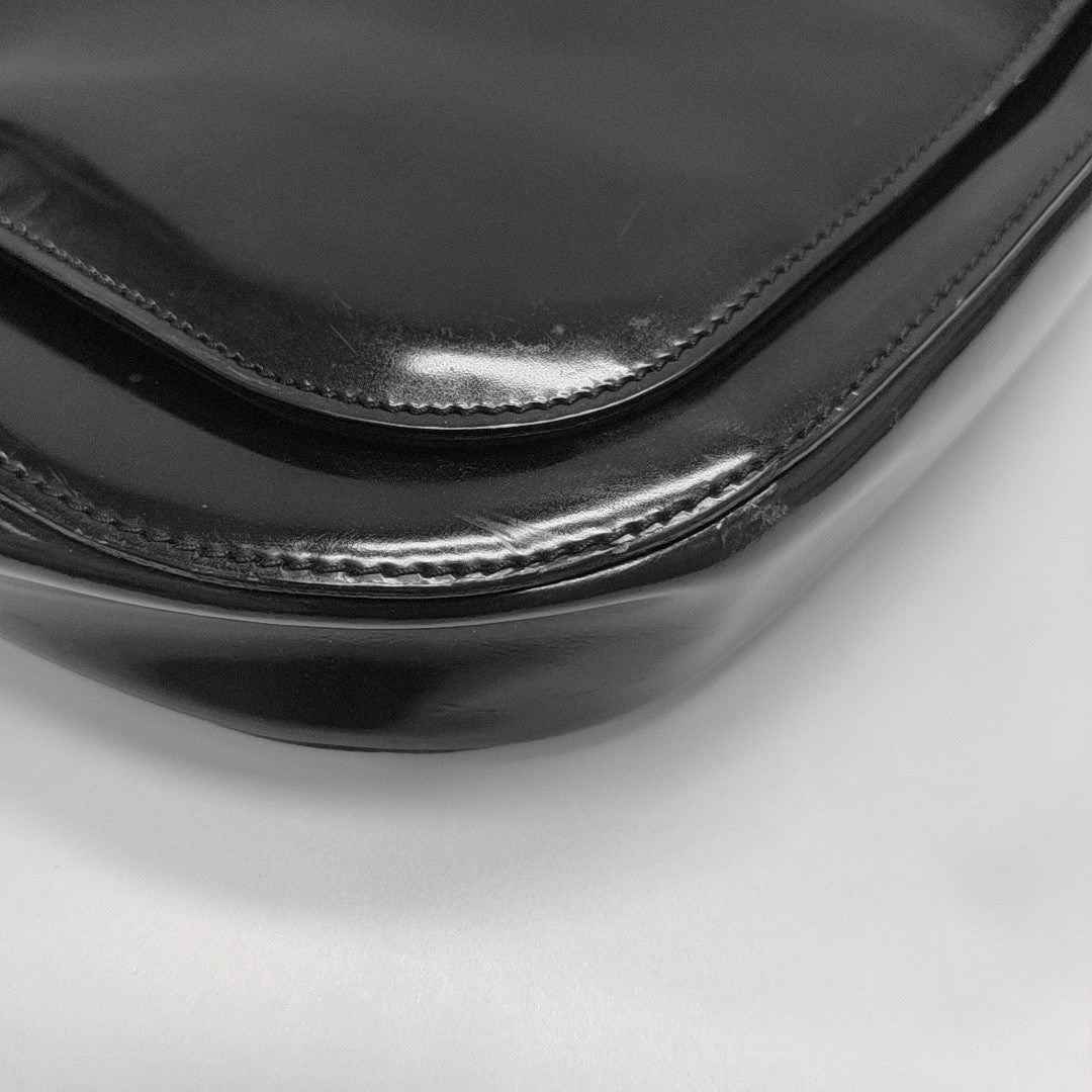 Patent Leather Shoulder Bag Black