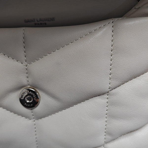 PUFFER Mini Chevron Lambskin White