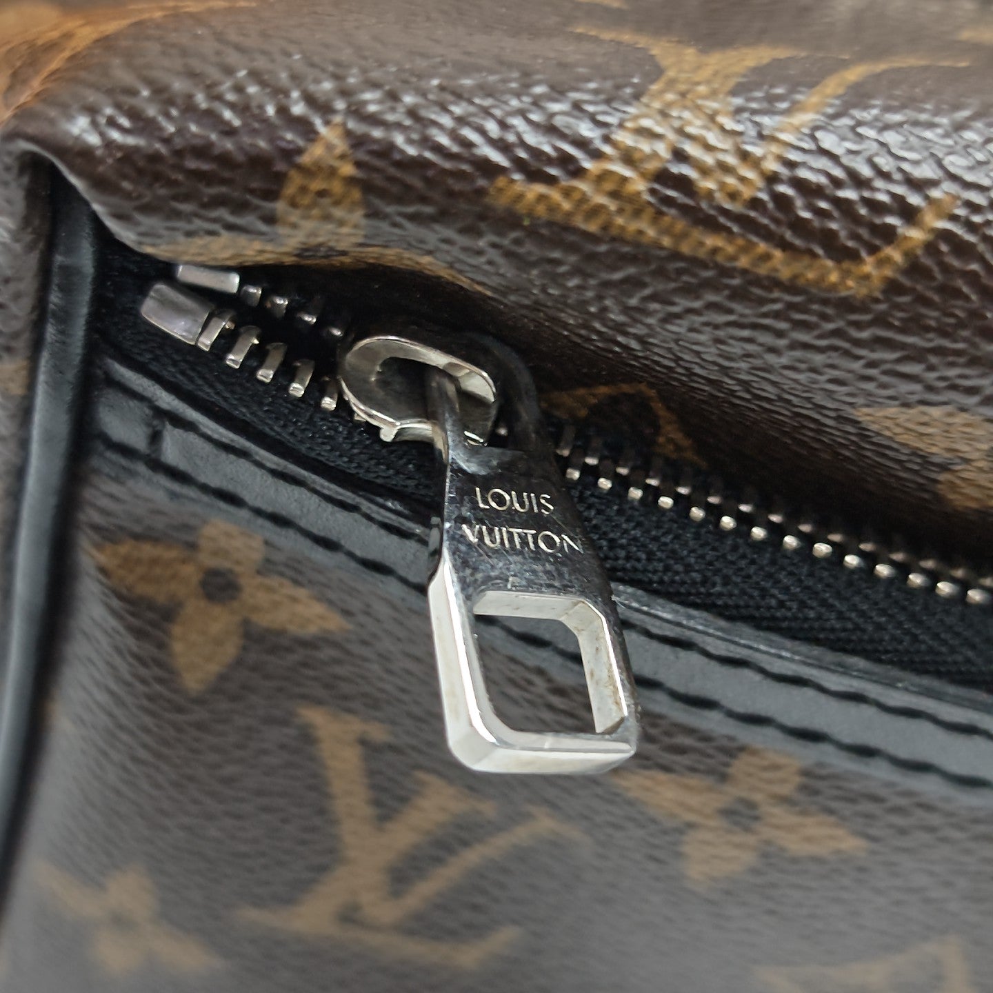 Monogram Coated Canvas Clutch Brown