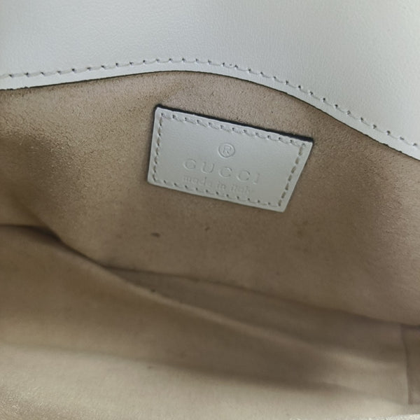 GG Marmont Mini Quilted Calfskin White