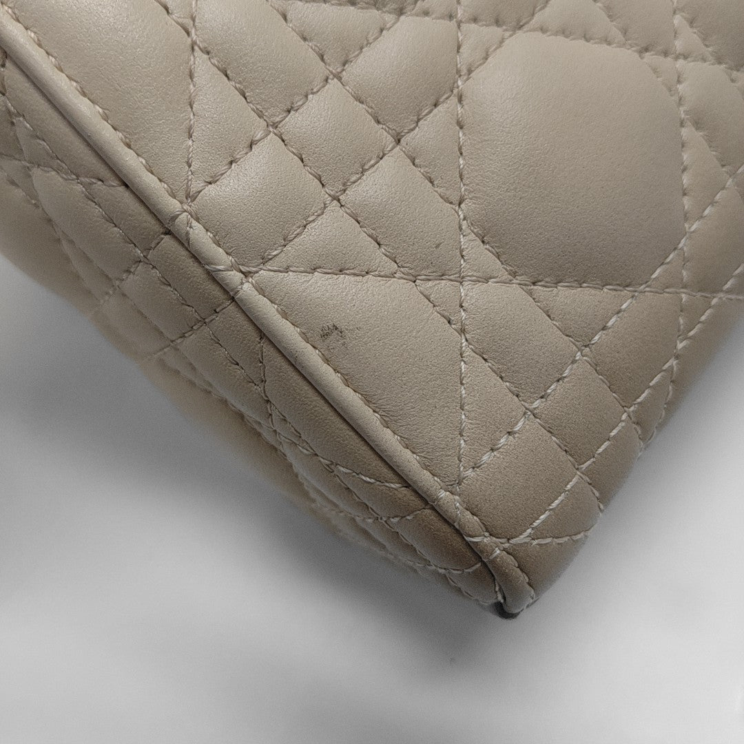 Lady Dior Mini Cannage Lambskin Beige