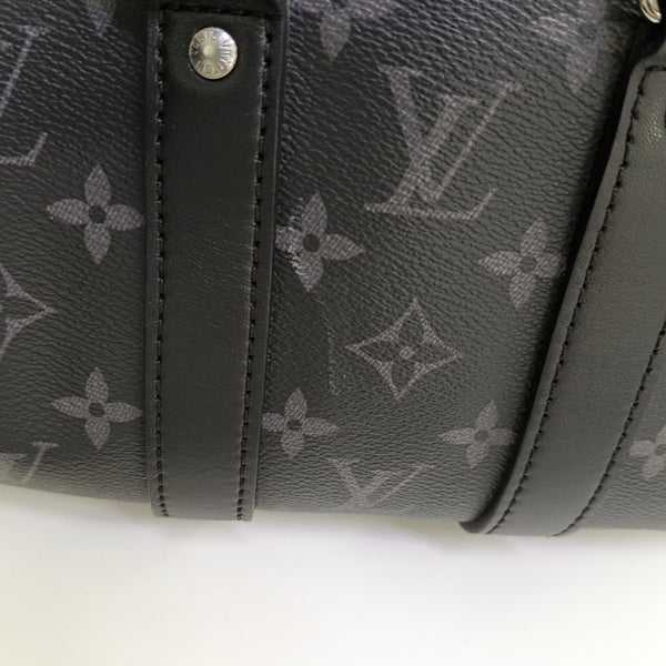 KEEPALL 25 Monogram Coated Canvas Black