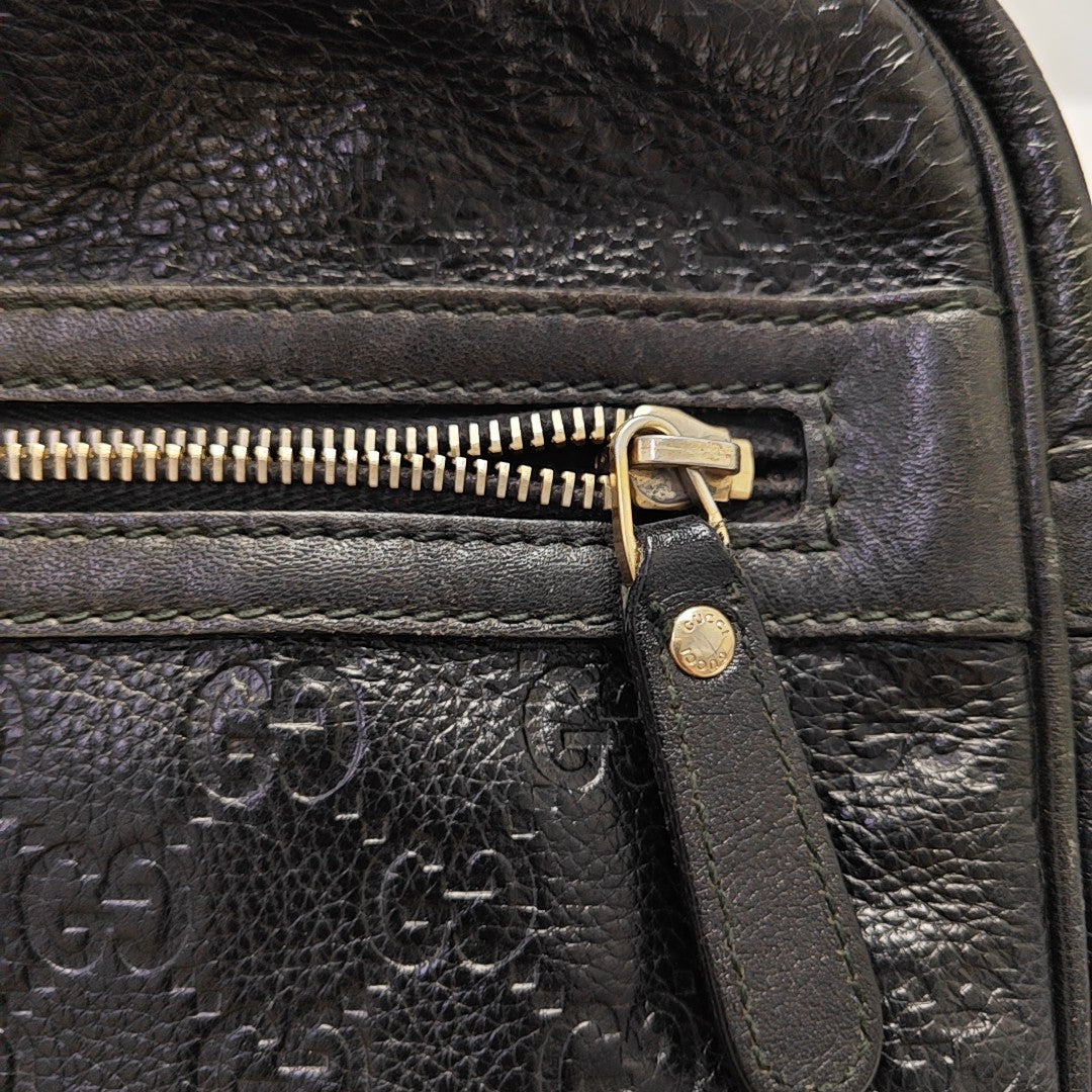 Monogram Calfskin Shoulder Bag Black