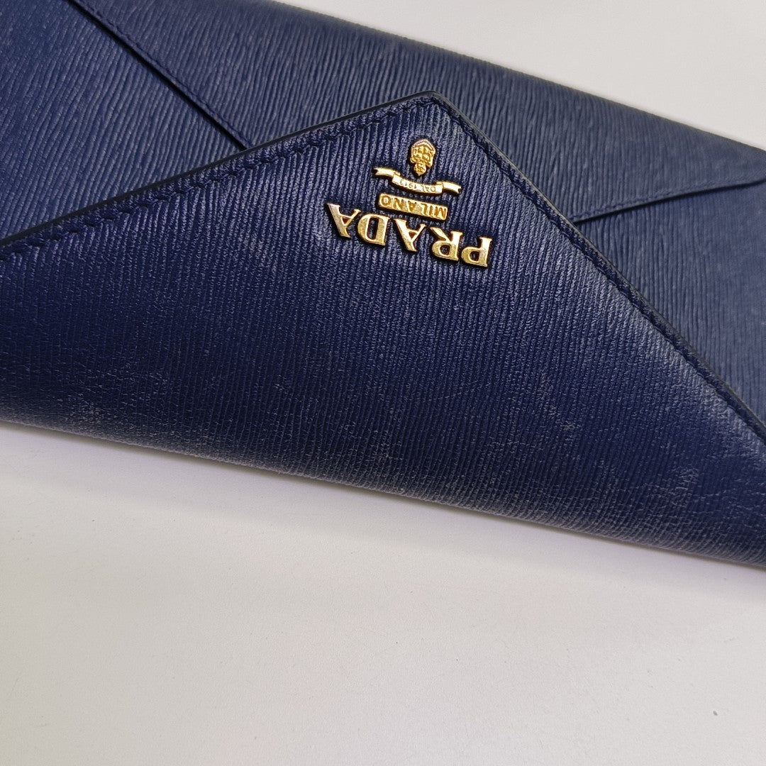 Envelope Wallet Calfskin Blue Wallet