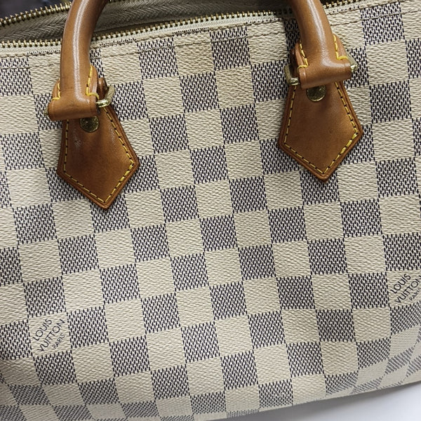 SPEEDY 25 Damier Azur Coated Canvas White