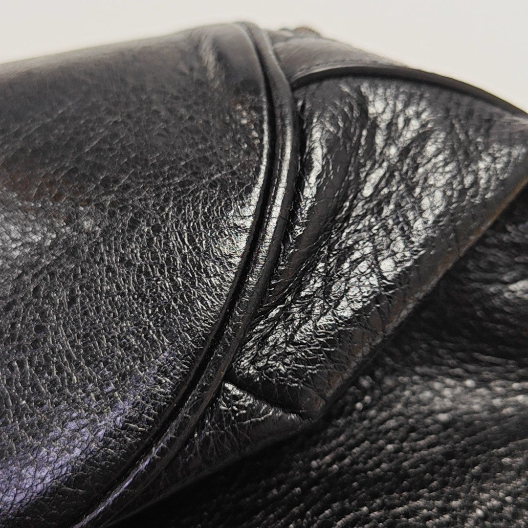 Pompon Bag Calfskin Black