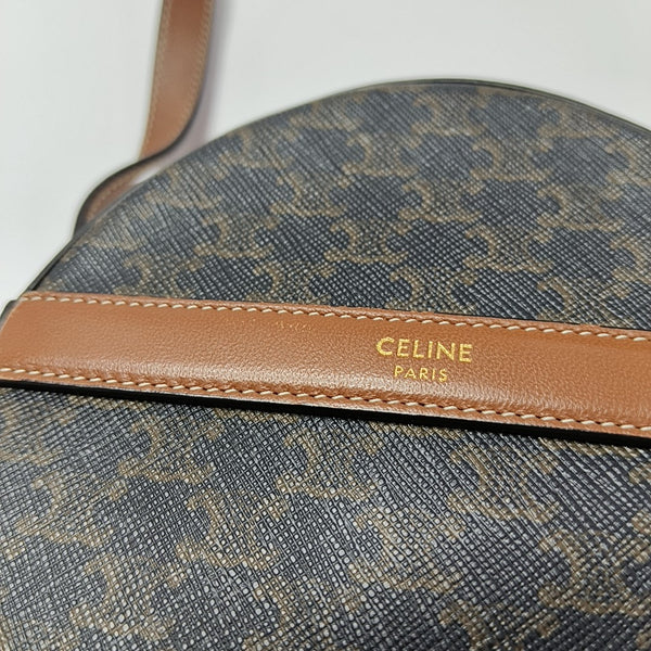 TRIOMPHE ROUND Mini Coated Canvas Brown