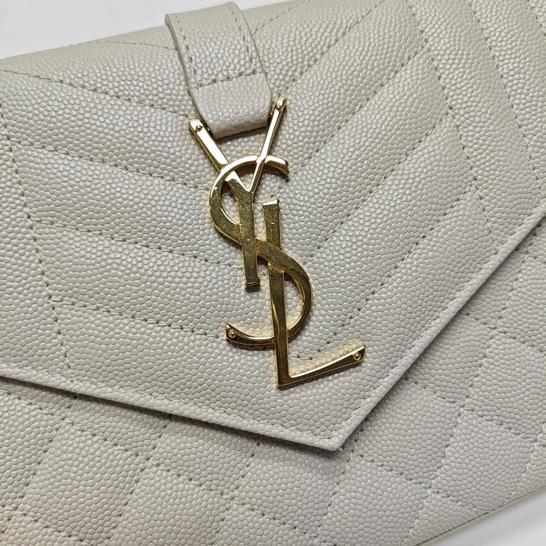 ENVELOPE Small Quilted Calfskin White