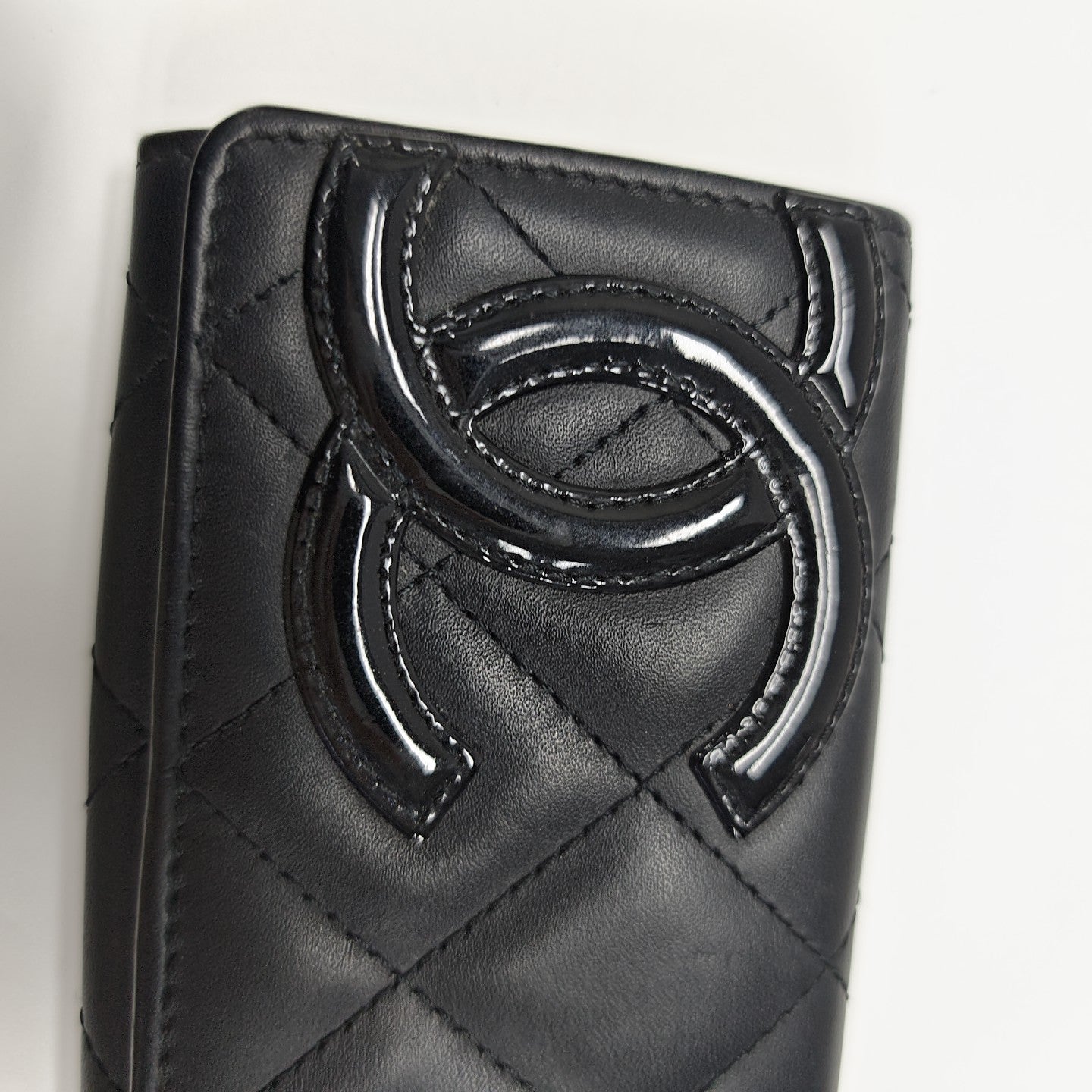 CAMBON Quilted Calfskin Black Coin Purse