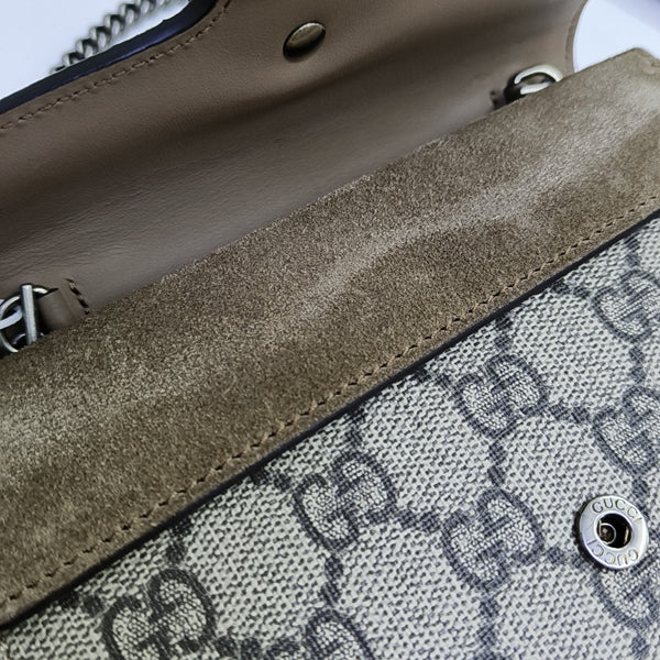 Dionysus Super Mini Monogram Coated Canvas Beige