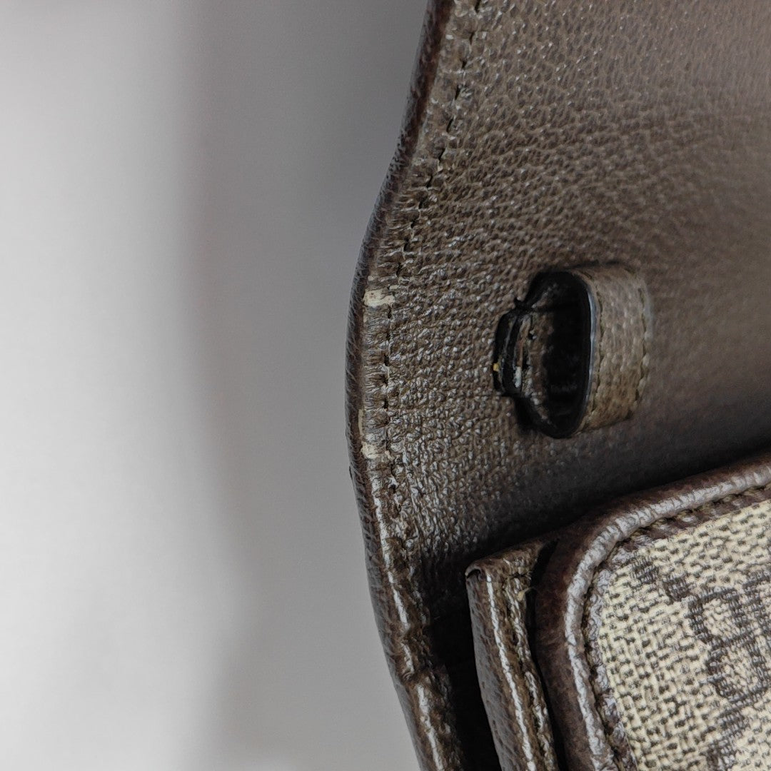 Coated Canvas Shoulder Bag Beige