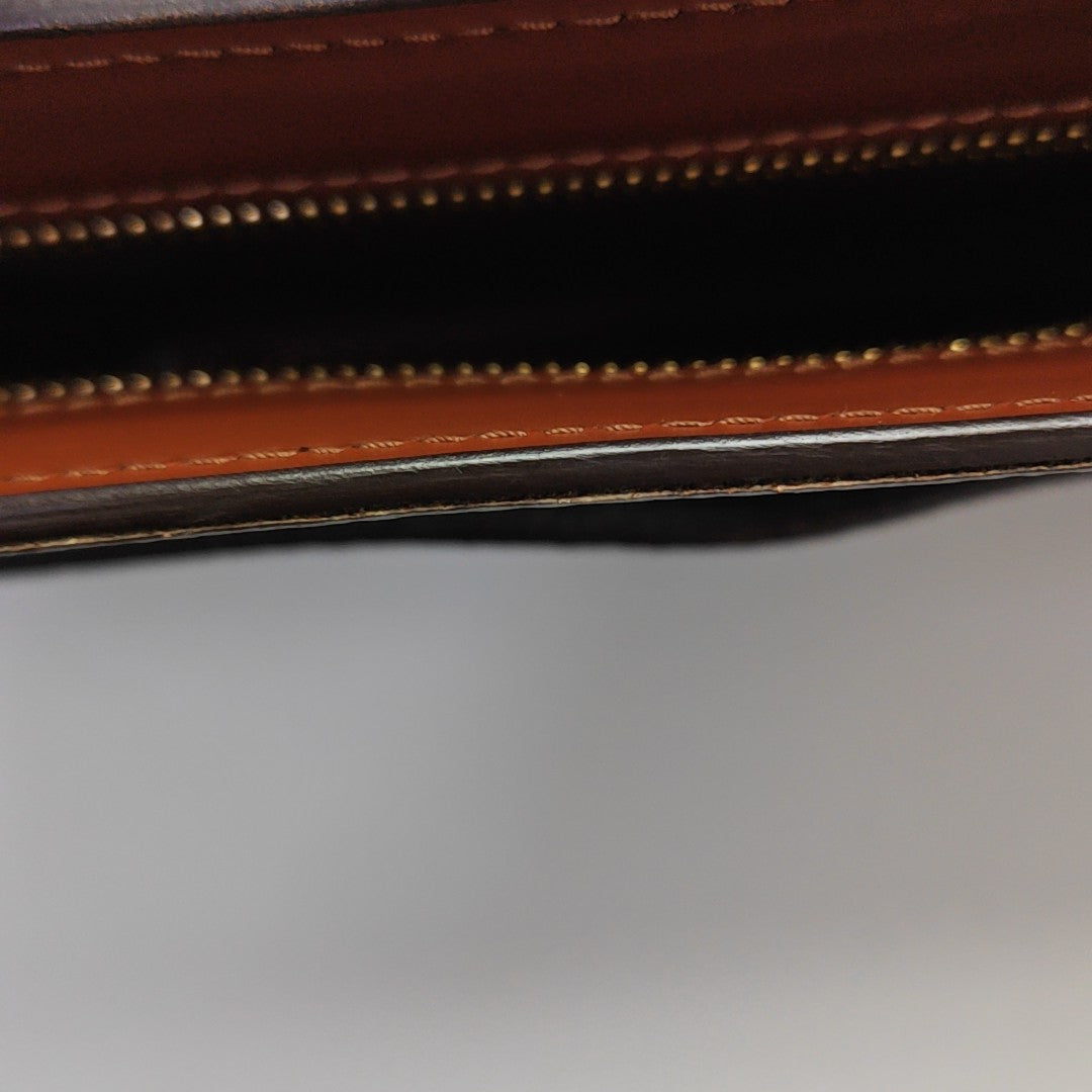 Monogram Coated Canvas Top Handle Bag Brown