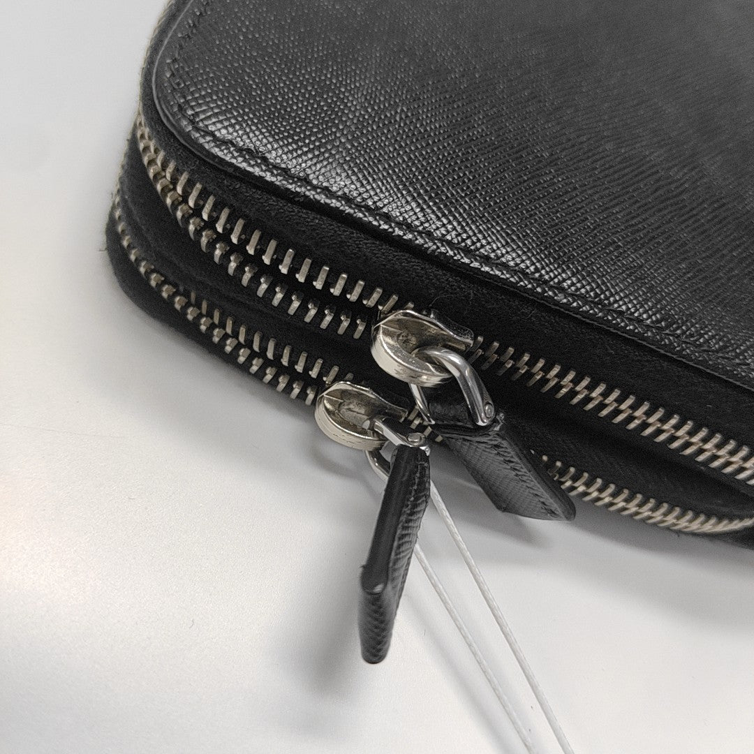Saffiano Calfskin Clutch Black