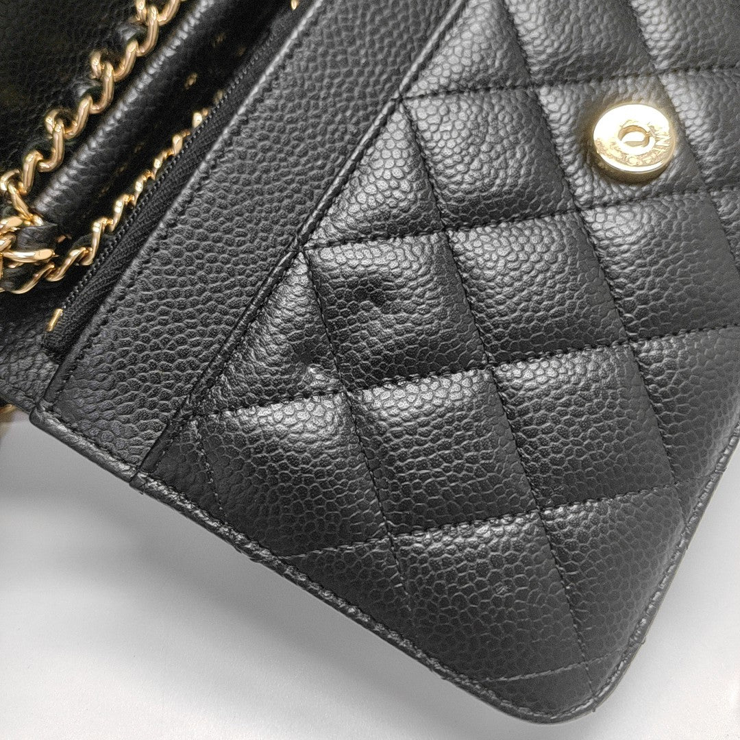 WOC Quilted Grained Calfskin Black