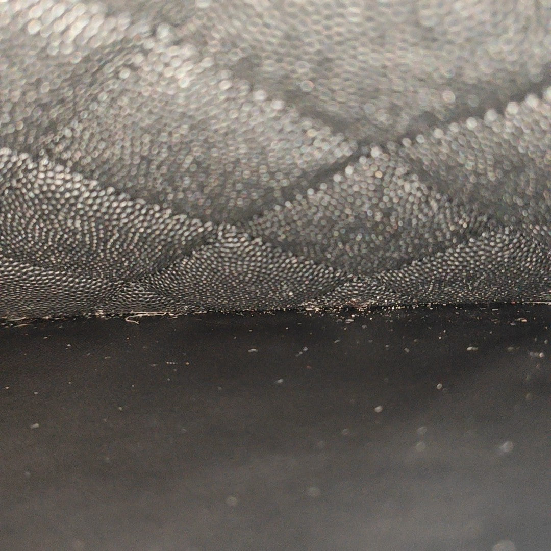 Quilted Grained Calfskin Shoulder Bag Black