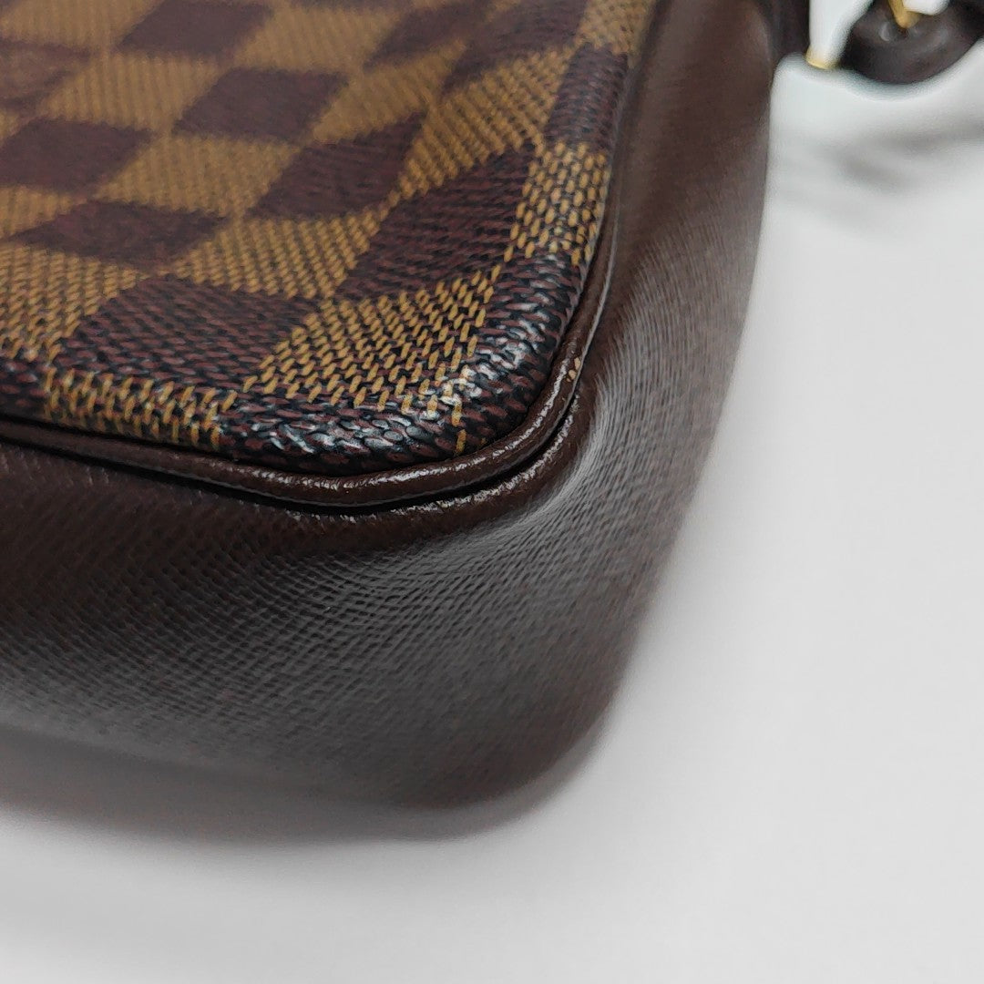TROUSSE MAKE UP Damier Ebene Coated Canvas Brown
