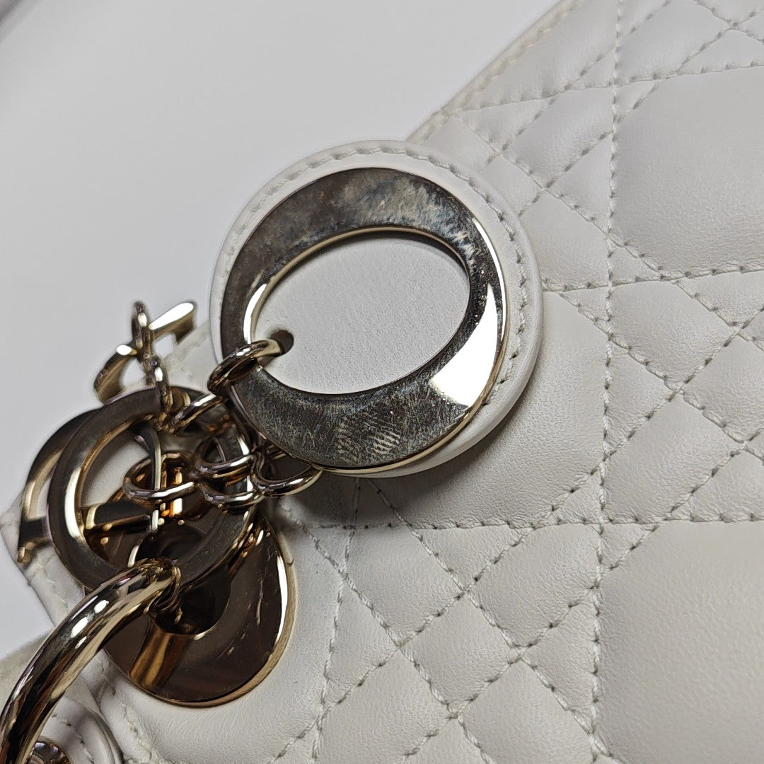 Lady Dior Mini Cannage Lambskin White