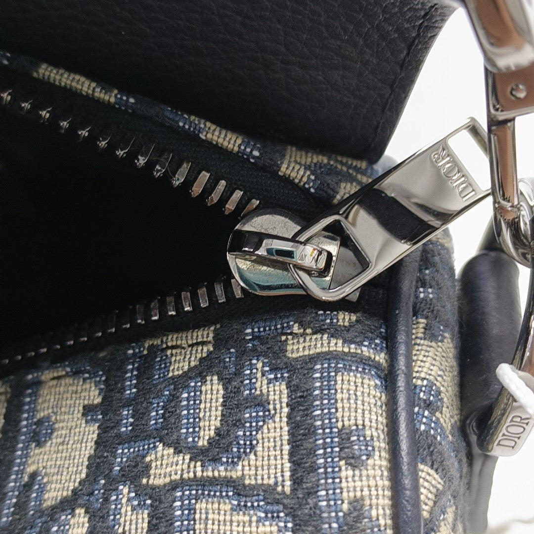 Saddle Mini Oblique Canvas Blue