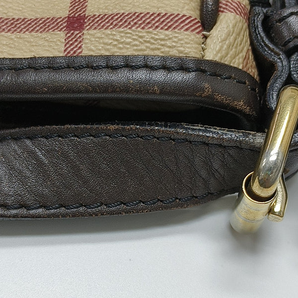 Coated Canvas Shoulder Bag Beige