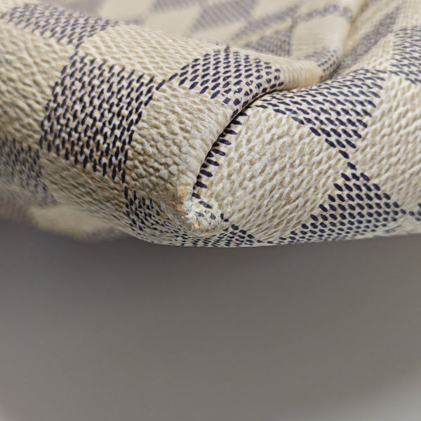 IENA MM Damier Azur Coated Canvas White