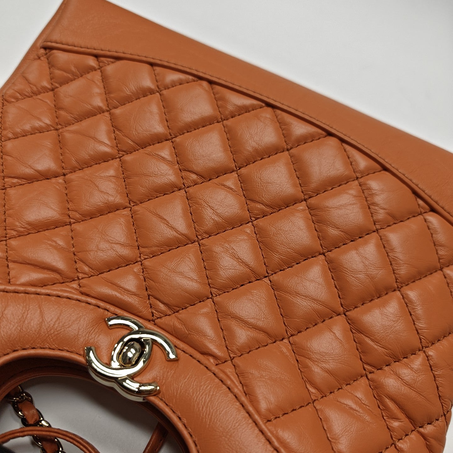 CHANEL 31 Mini Quilted Calfskin Orange