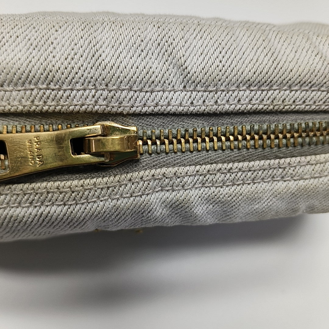 Denim Clutch White