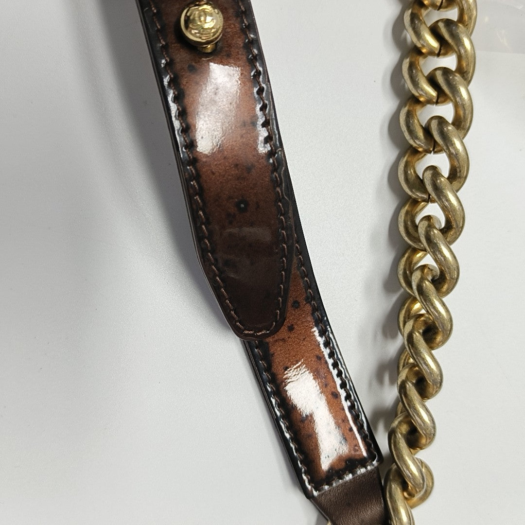 BOY CHANEL Medium Quilted Patent Leather Brown