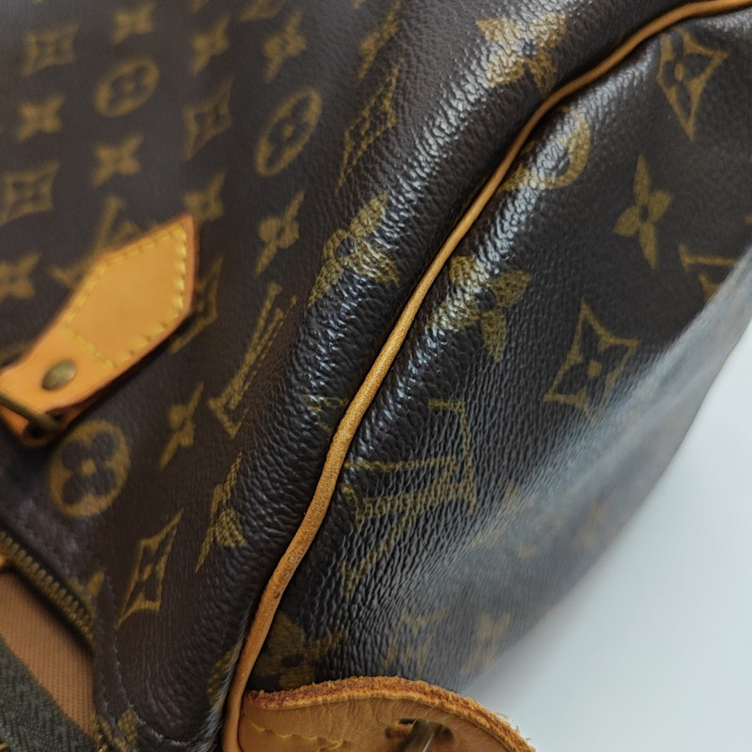 SPEEDY 30 Monogram Coated Canvas Brown