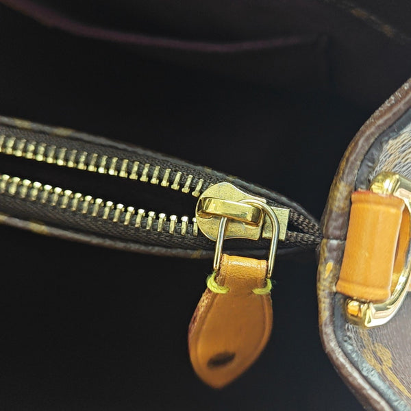MONTAIGNE MM Monogram Coated Canvas Brown