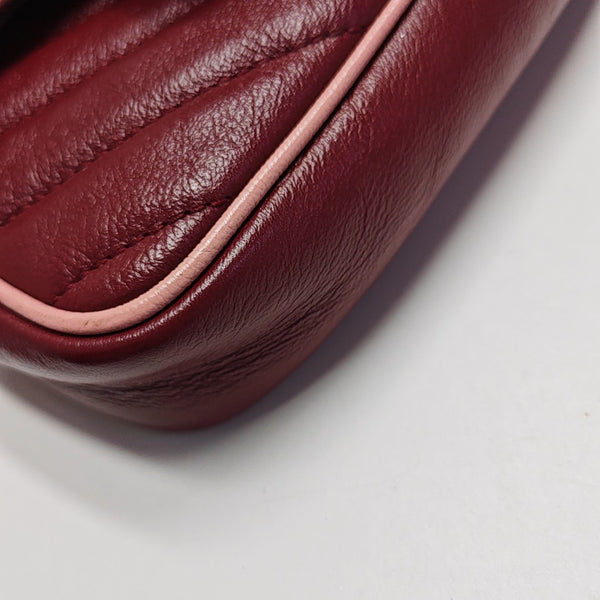 GG Marmont Super Mini Quilted Calfskin Red