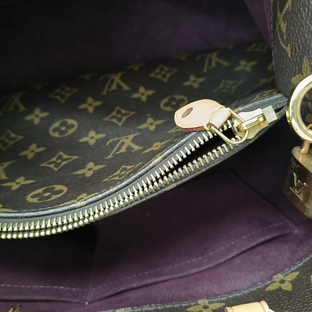 MONTAIGNE GM Monogram Coated Canvas Brown