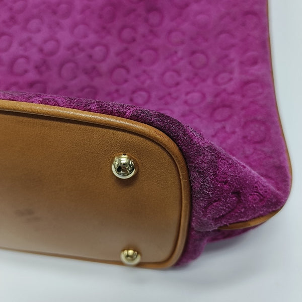 Suede Top Handle Bag Pink