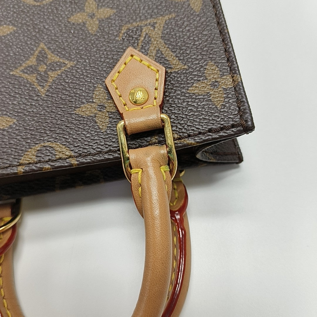SAC PLAT Mini Monogram Coated Canvas Brown