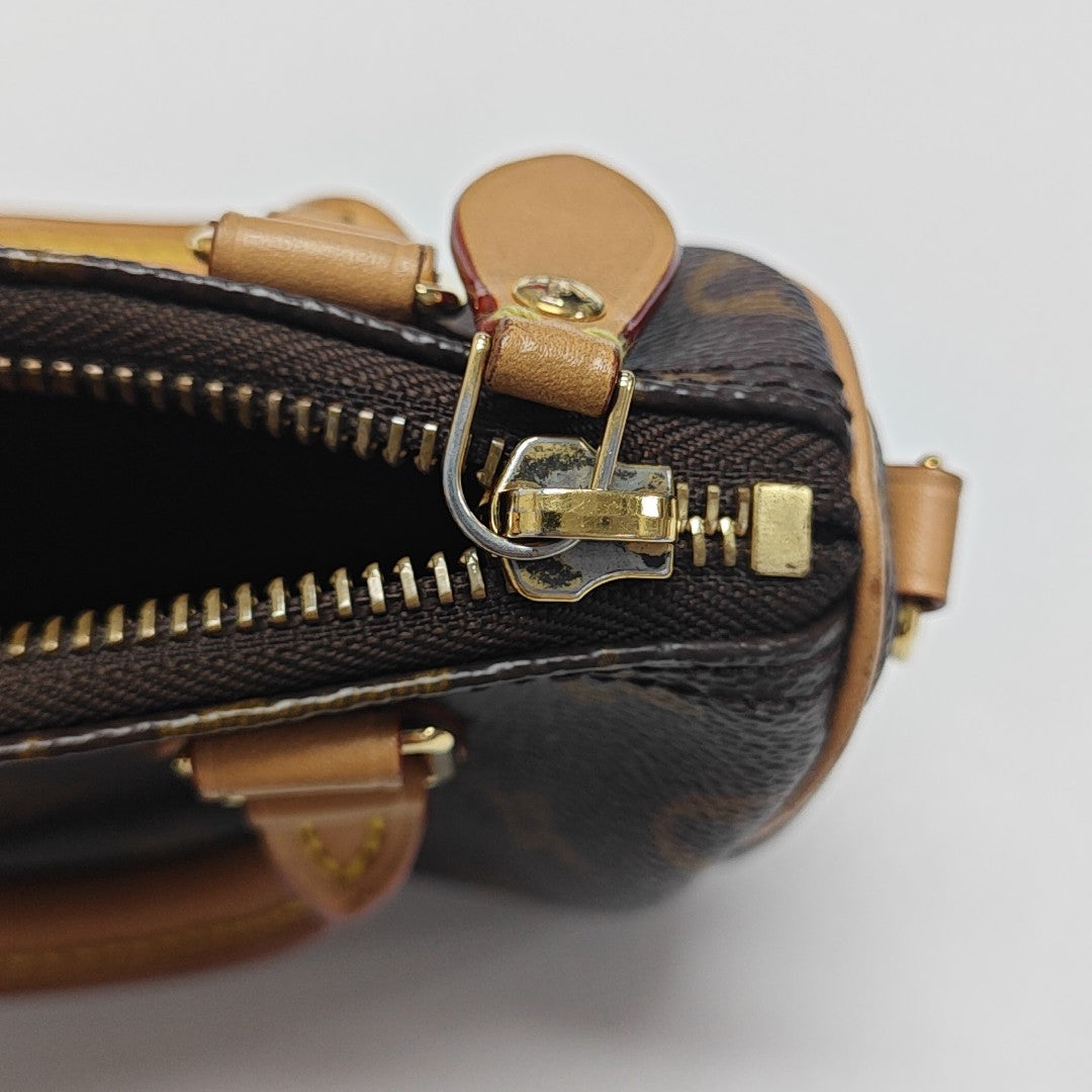 SPEEDY Nano Monogram Coated Canvas Brown