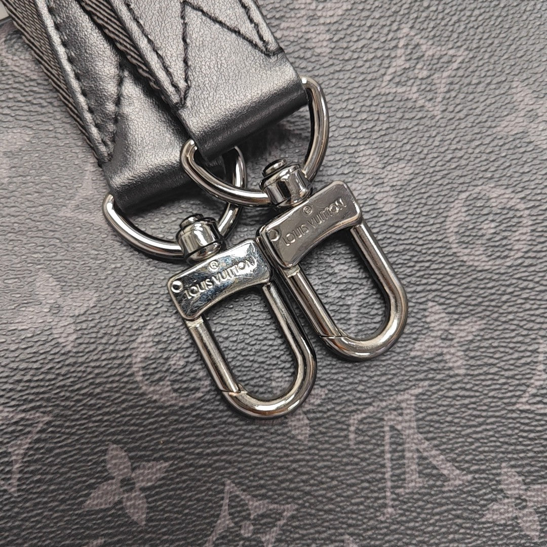 TRIO Monogram Coated Canvas Black