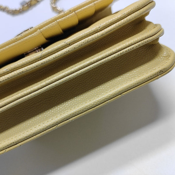 WOC Quilted Grained Calfskin Yellow
