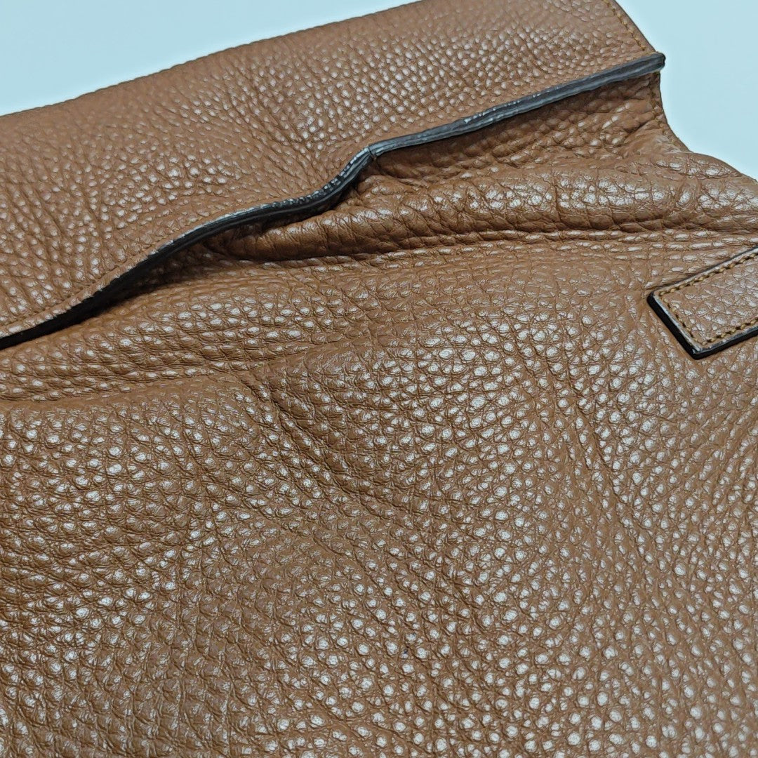Calfskin Shoulder Bag Brown