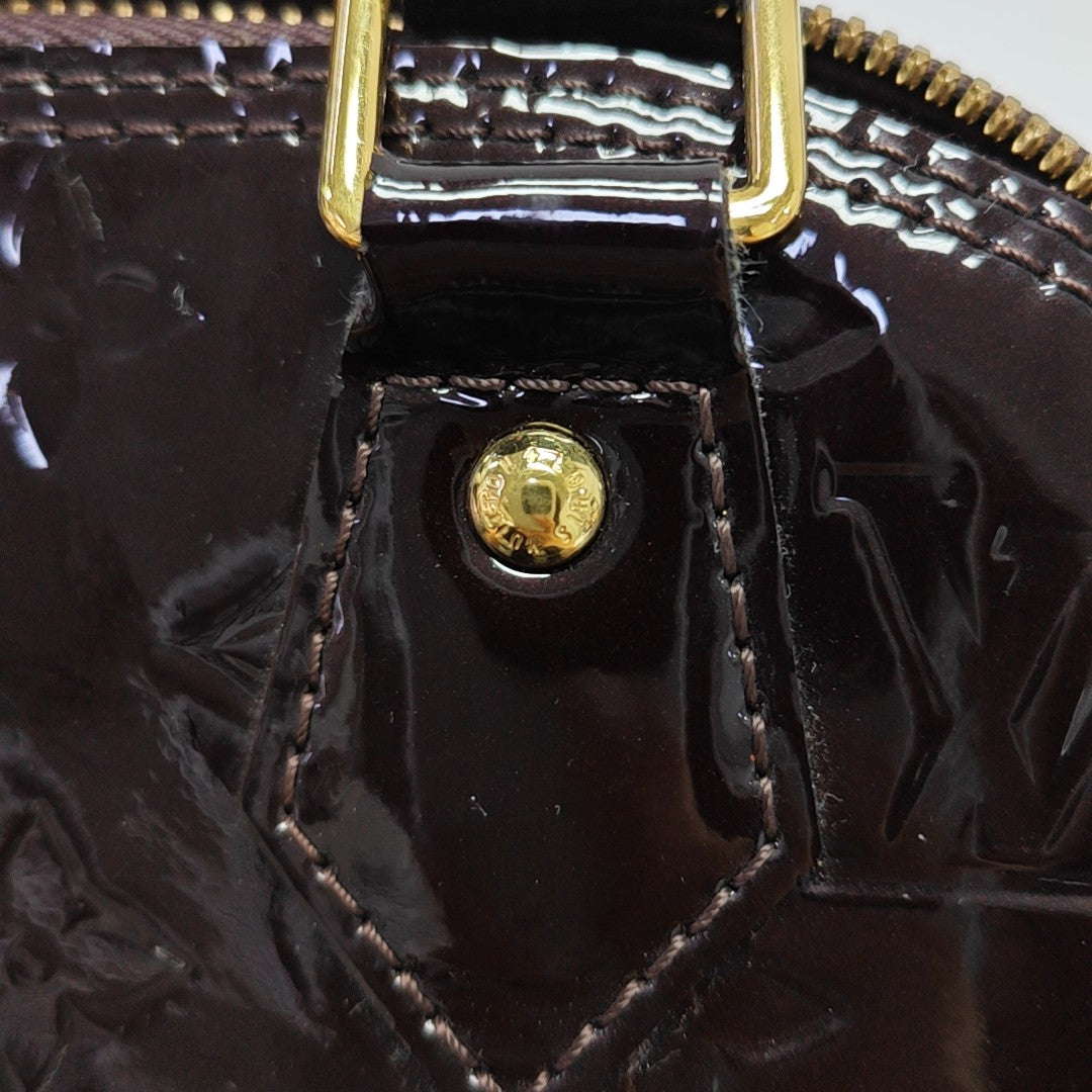 ALMA BB Monogram Patent Leather Brown