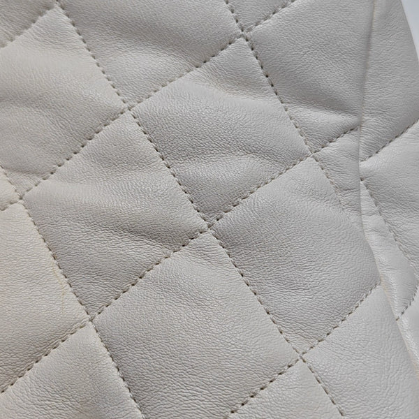 Quilted Lambskin Tote Bag White