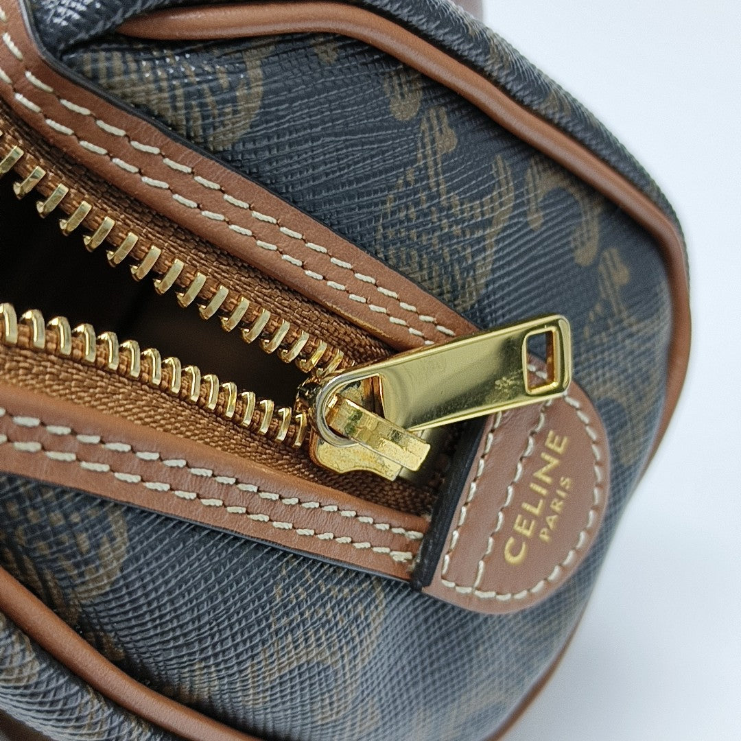 TRIOMPHE CANVAS Mini Coated Canvas Brown