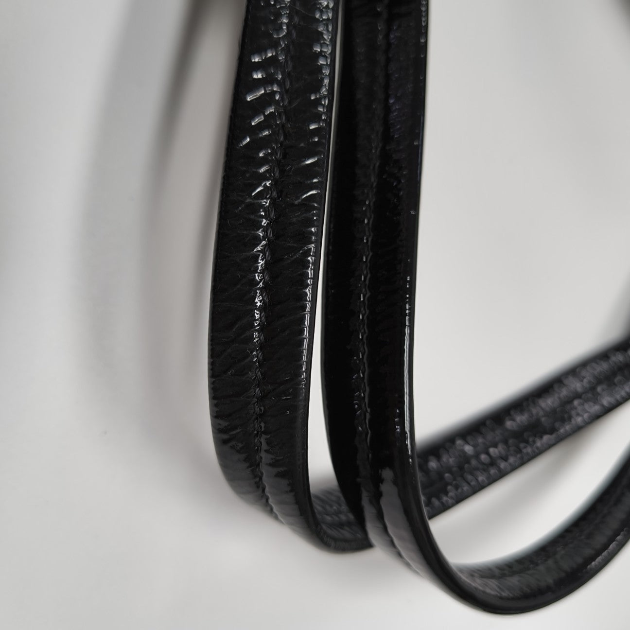 Patent Leather Top Handle Bag Black