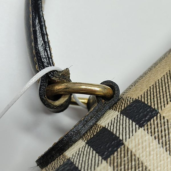Coated Canvas Top Handle Bag Beige