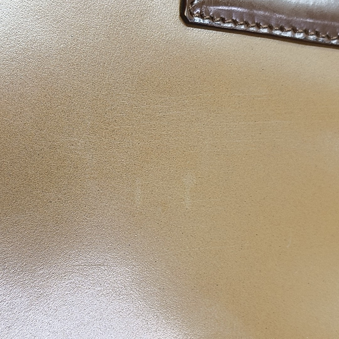 Patent Leather Top Handle Bag Brown